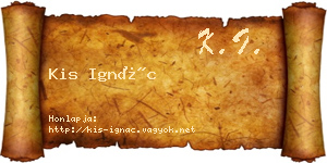Kis Ignác névjegykártya