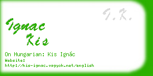 ignac kis business card